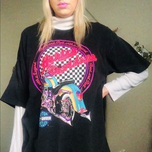 ❌sold❌ Vintage Rock & Roll Harley Davidson Tee